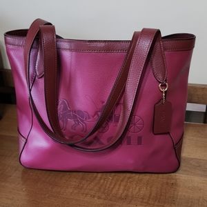 Coach Horse & Carriage leather Embossed tote
